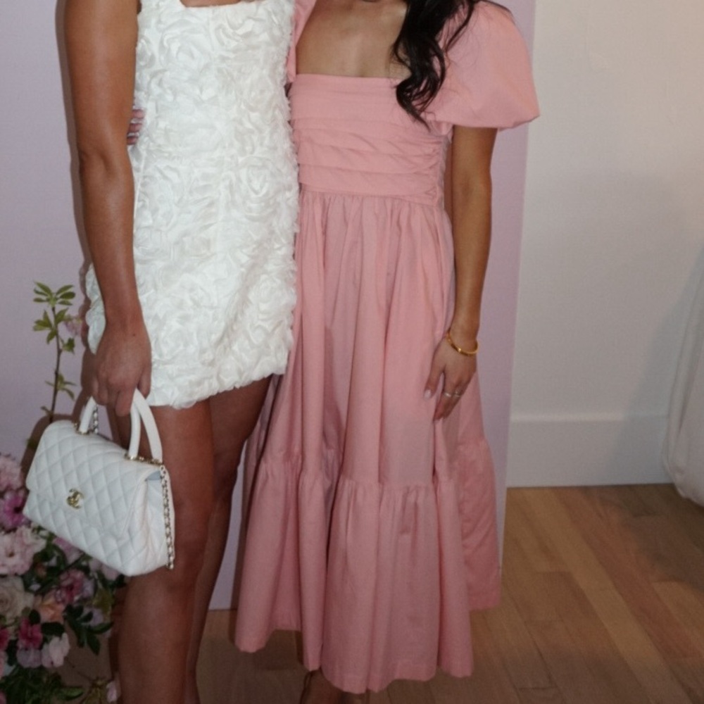 Abercrombie & Fitch Pink Maxi Dress with Puff Sleeves - Picture 8 of 8